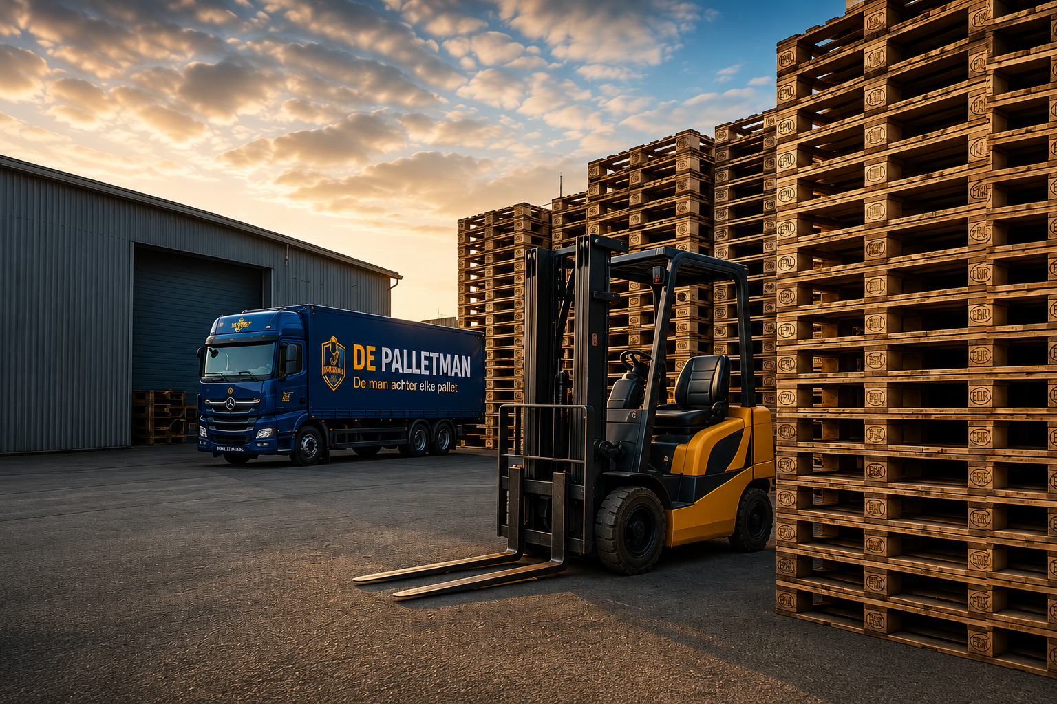 Inkoop en verkoop van gebruikte pallets door De Palletman